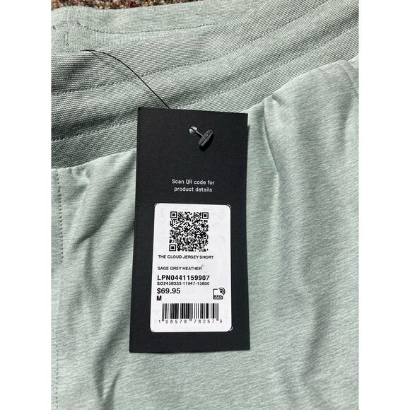 Fabletics The Cloud Jersey Short Mens Medium, Sage Green Heather, NWT - Picture 4 of 11